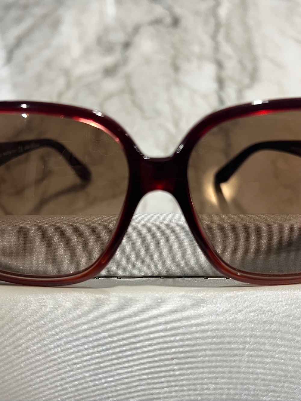 Vintage Salvatore Ferragamo Red Gradient Oversized Sunglasses